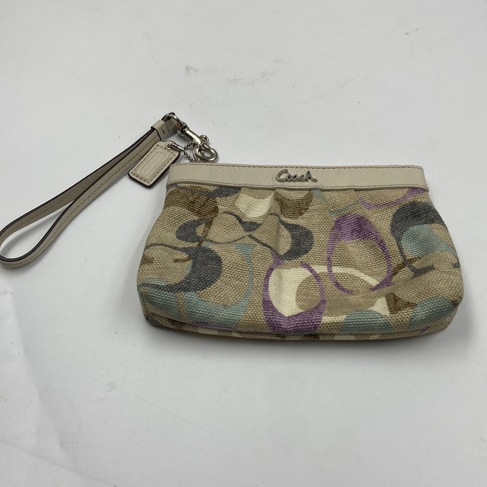 Coach Soho Optic Linen Pleated Wristlet 45027